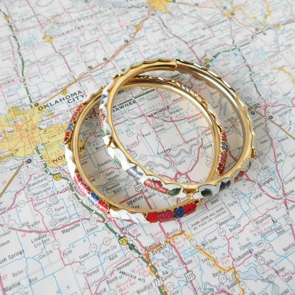 pair of enameled bangle bracelets - Picture 6 of 6